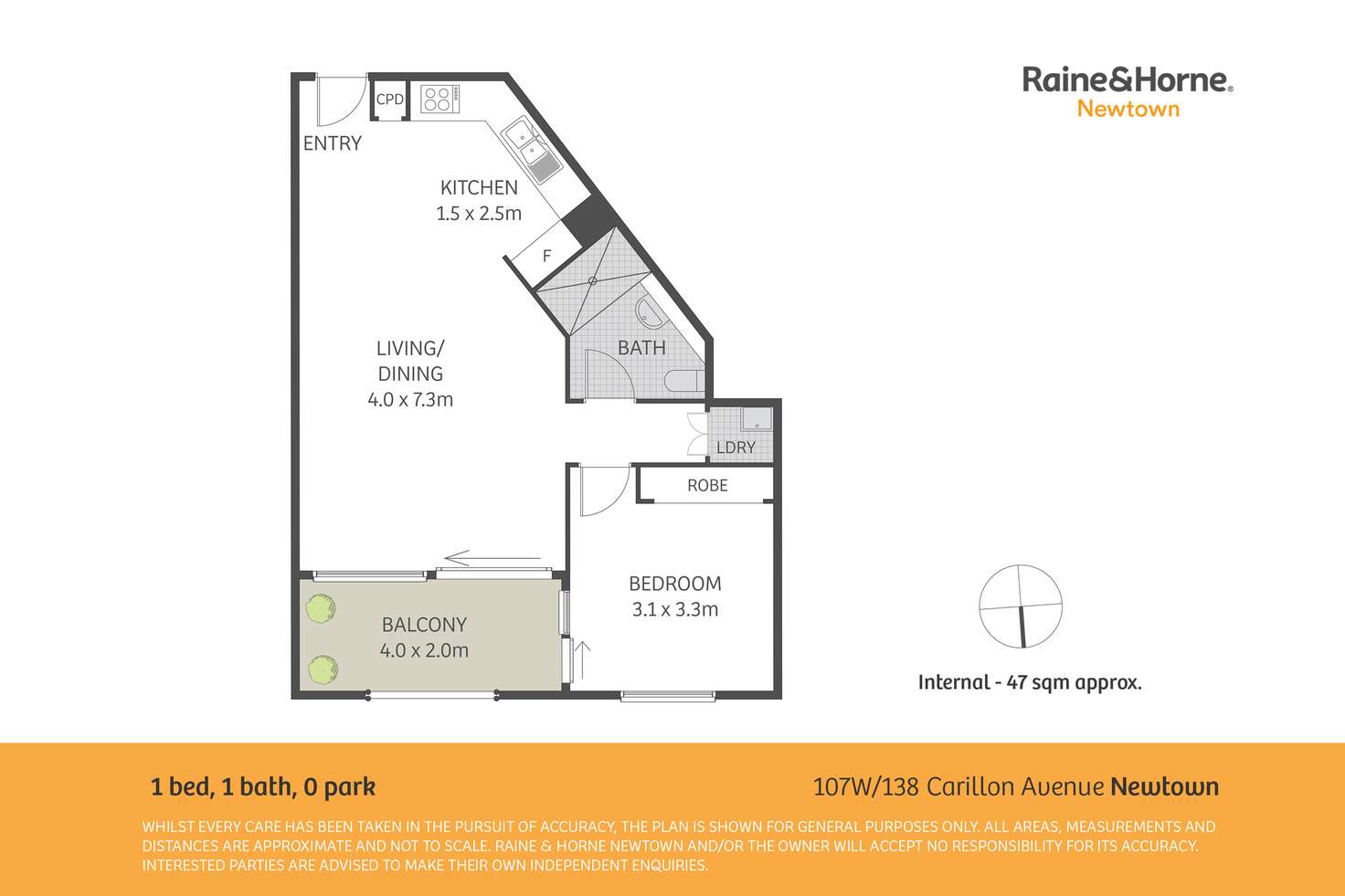 Floorplan of Homely apartment listing, 107W/138 Carillon Avenue, Newtown NSW 2042