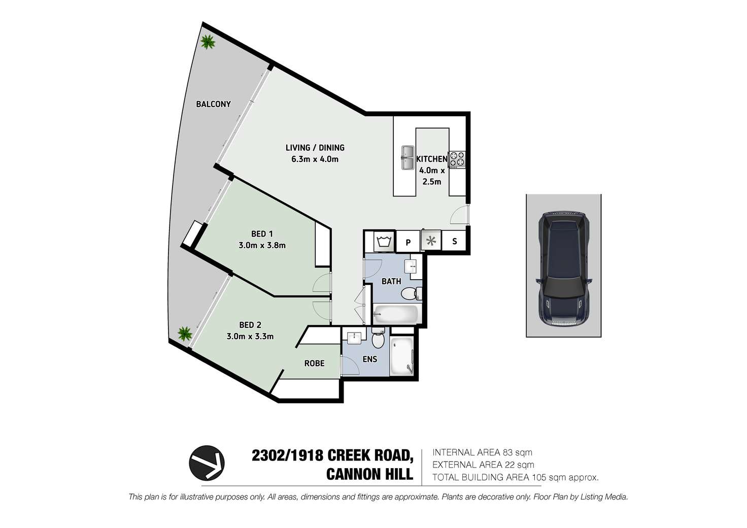 Floorplan of Homely unit listing, 2302/1918 Creek Road, Cannon Hill QLD 4170