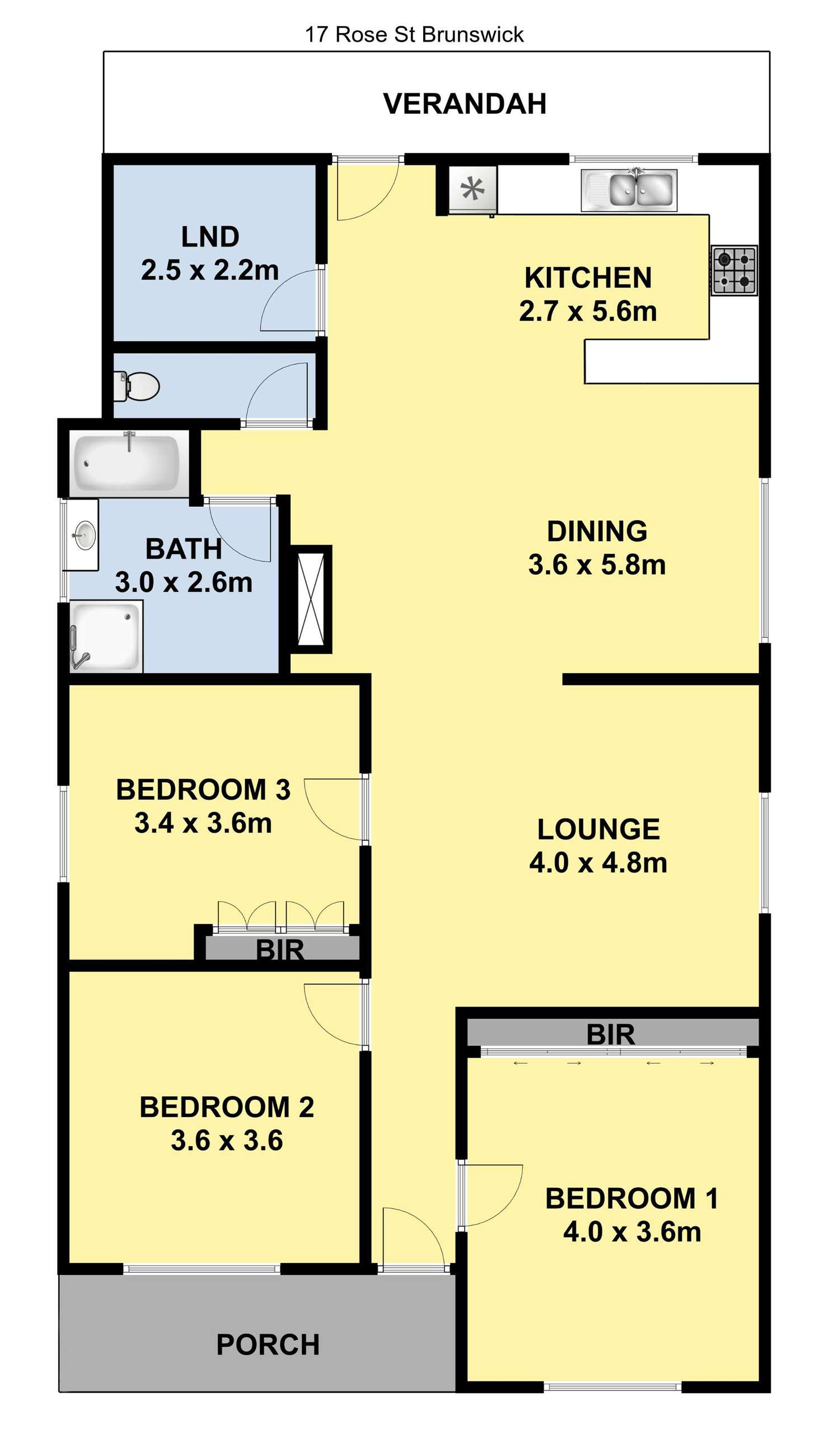 Floorplan of Homely house listing, 17 Rose Street, Brunswick VIC 3056