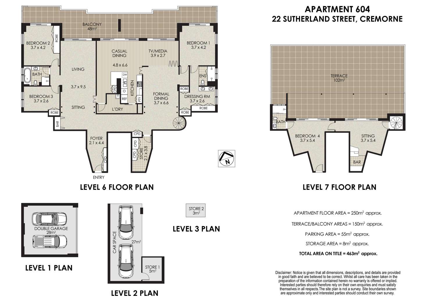 Floorplan of Homely apartment listing, 604/22 Sutherland Street, Cremorne NSW 2090