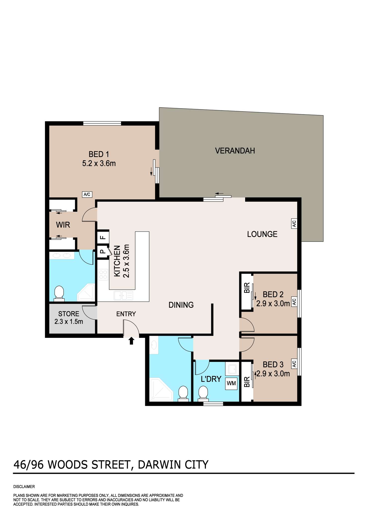 Floorplan of Homely apartment listing, 36/96 Woods Street, Darwin City NT 800