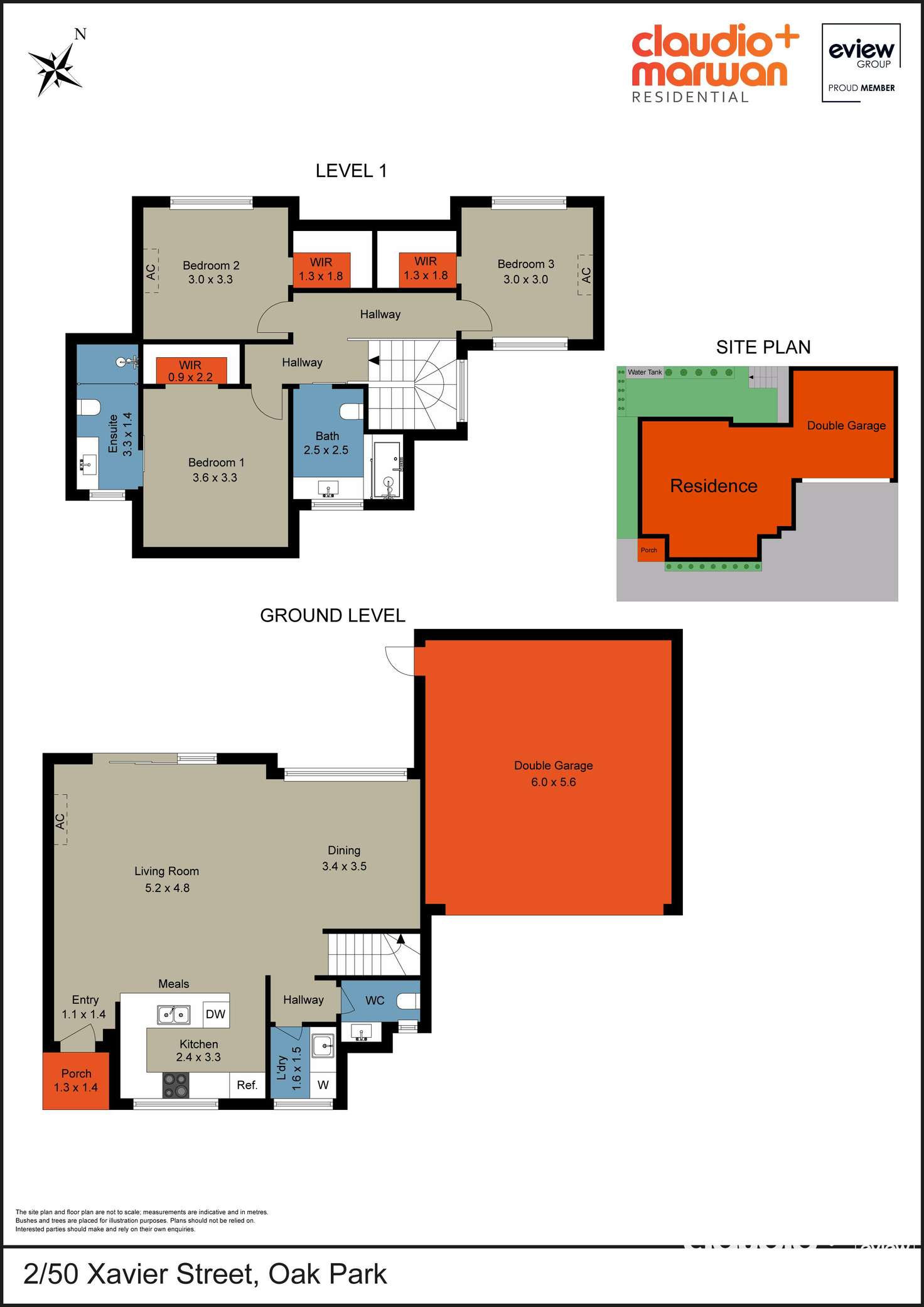 Floorplan of Homely townhouse listing, 2/50 Xavier Street, Oak Park VIC 3046