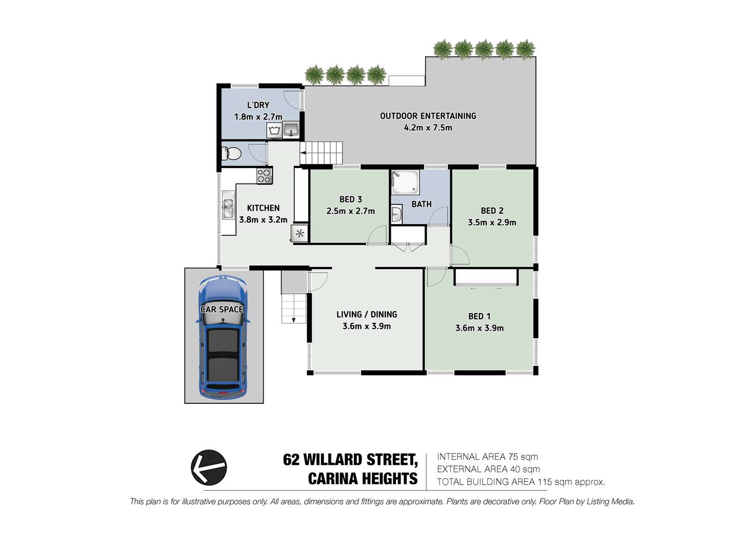 Floorplan of Homely house listing, 62 Willard Street, Carina Heights QLD 4152