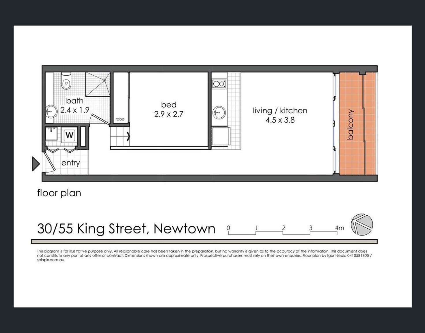 Floorplan of Homely apartment listing, 30/55 King Street, Newtown NSW 2042