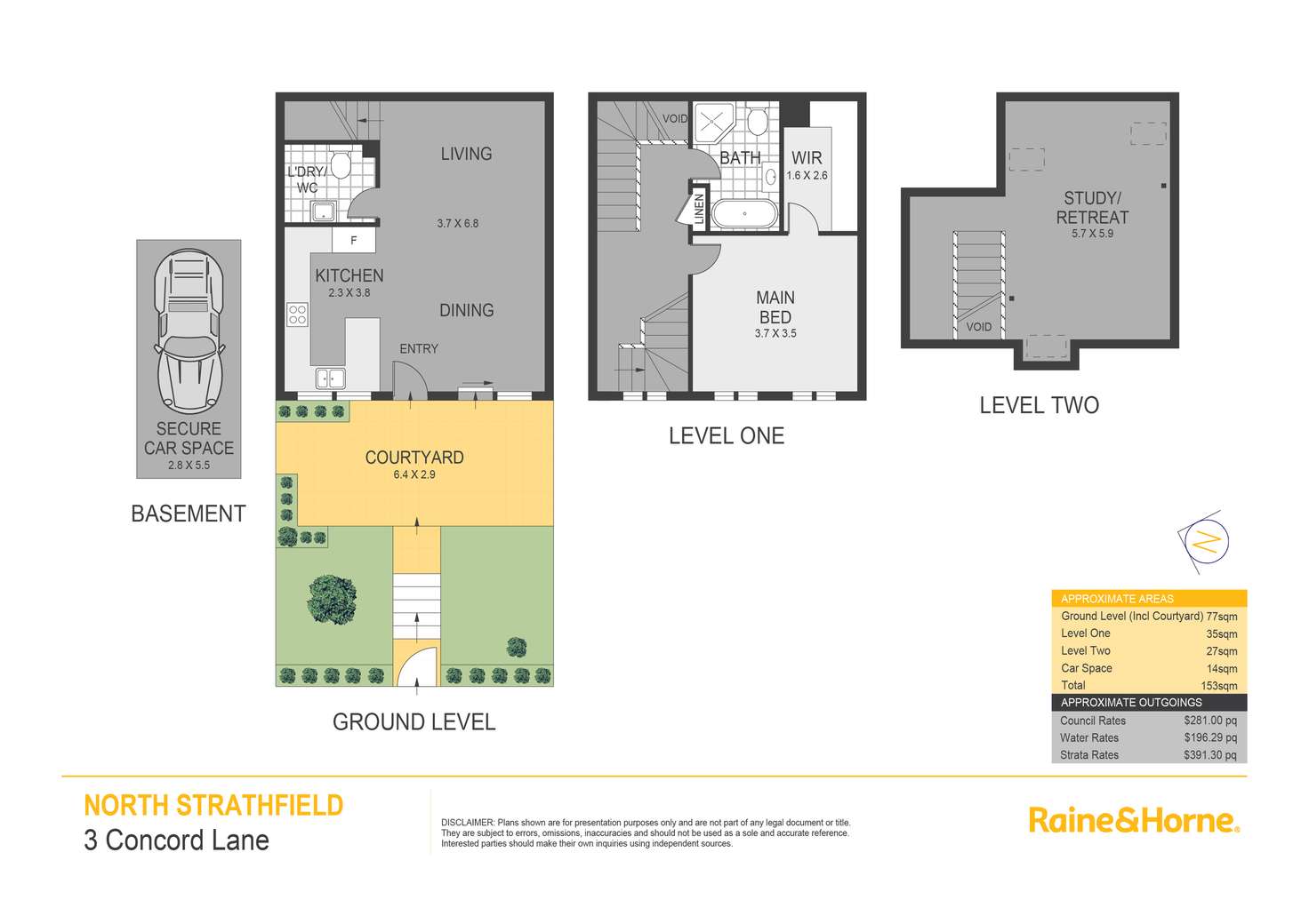 Floorplan of Homely townhouse listing, 3 Concord Lane, North Strathfield NSW 2137