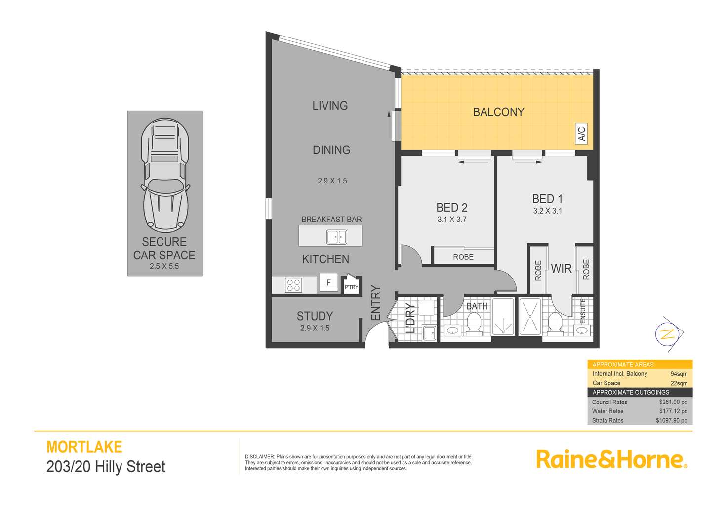 Floorplan of Homely apartment listing, 203/20 Hilly Street, Mortlake NSW 2137