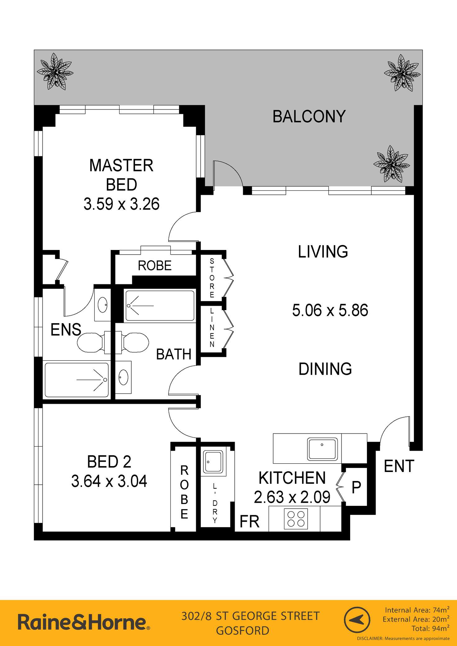 Floorplan of Homely apartment listing, 302/8 St George Street, Gosford NSW 2250