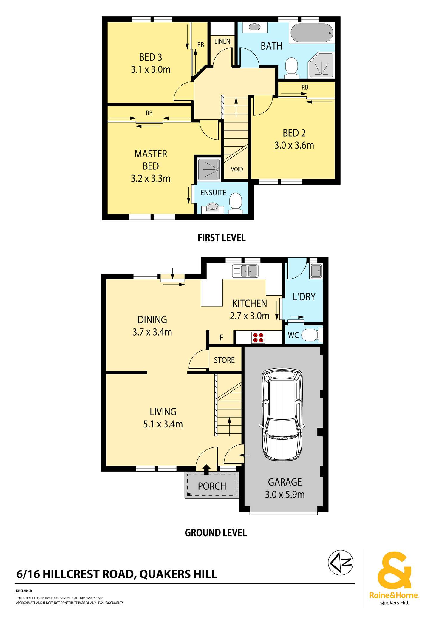 Floorplan of Homely townhouse listing, 6/16 Hillcrest Road, Quakers Hill NSW 2763