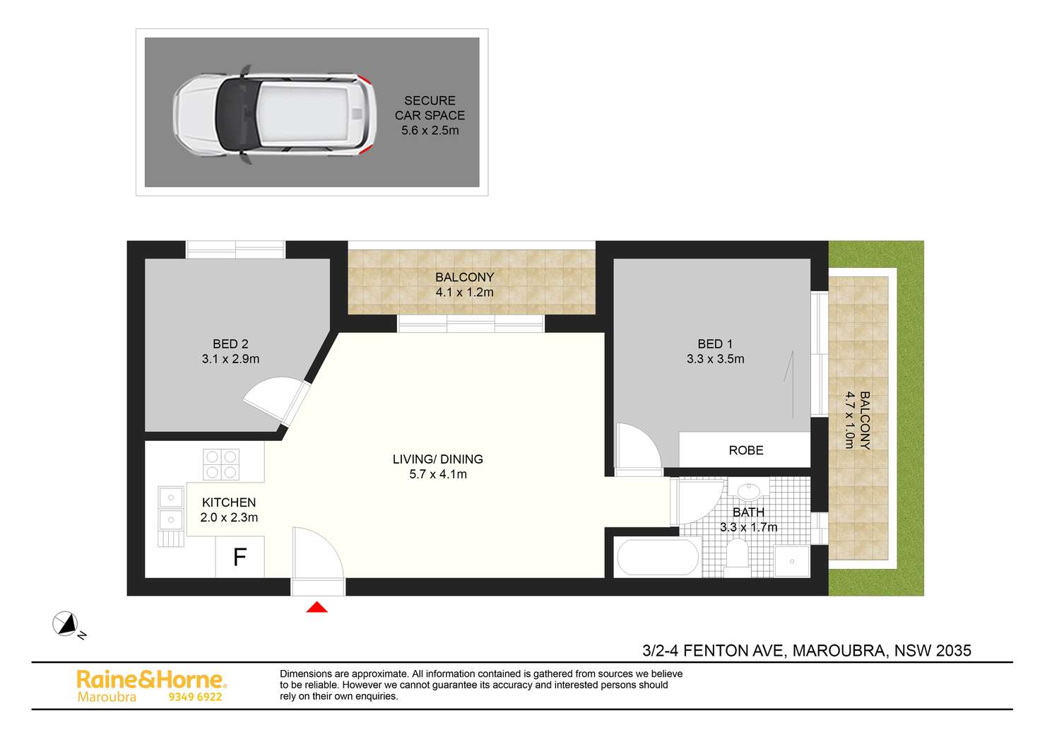 Floorplan of Homely apartment listing, 3/2-4 Fenton Avenue, Maroubra NSW 2035
