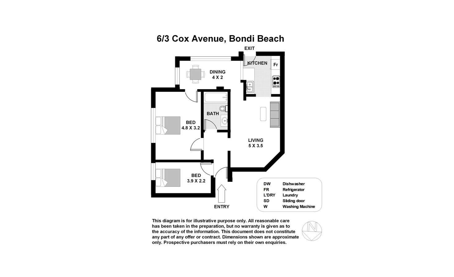 Floorplan of Homely apartment listing, 6/3 Cox Avenue, Bondi Beach NSW 2026