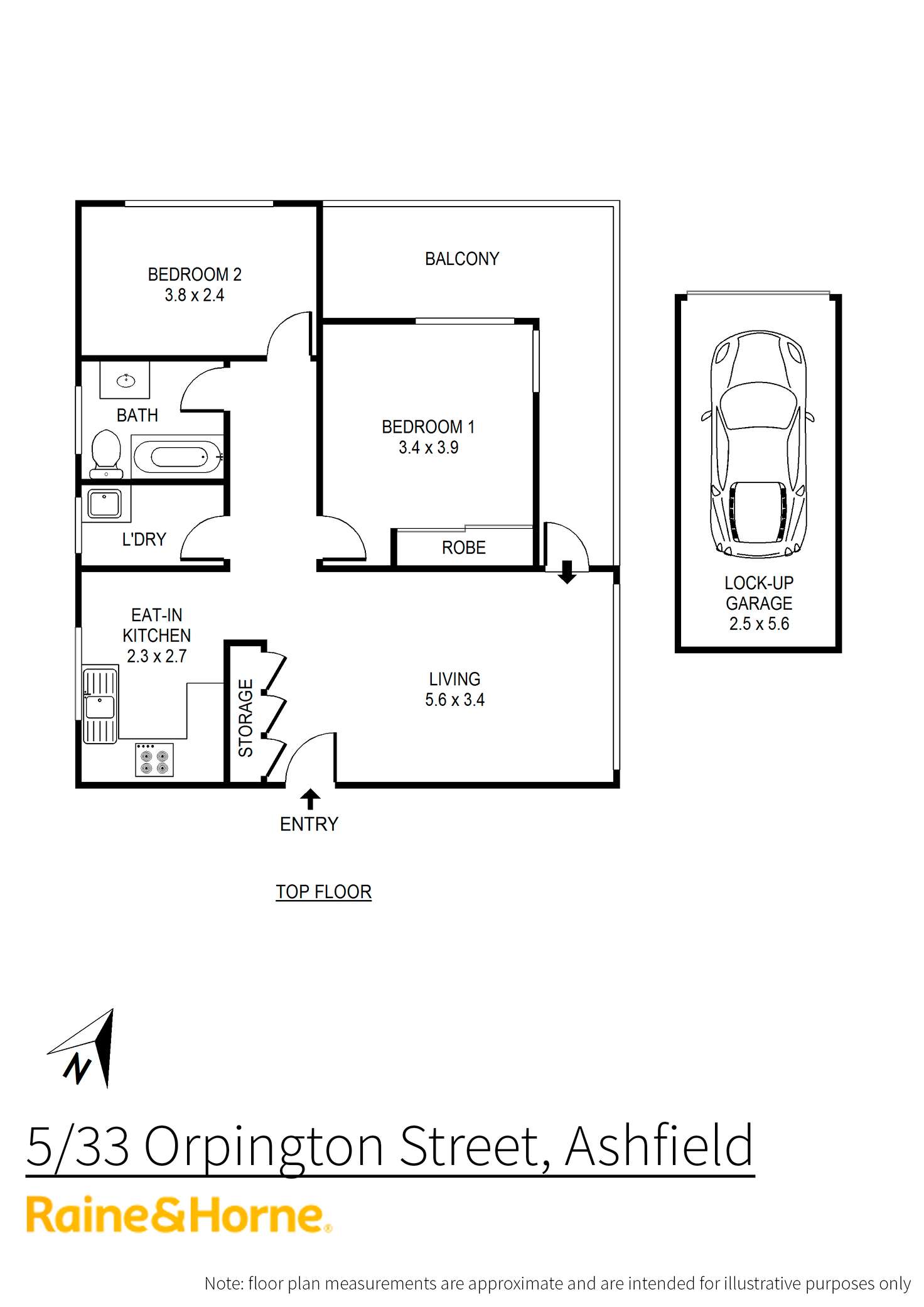 Floorplan of Homely unit listing, 5/33 Orpington Street, Ashfield NSW 2131