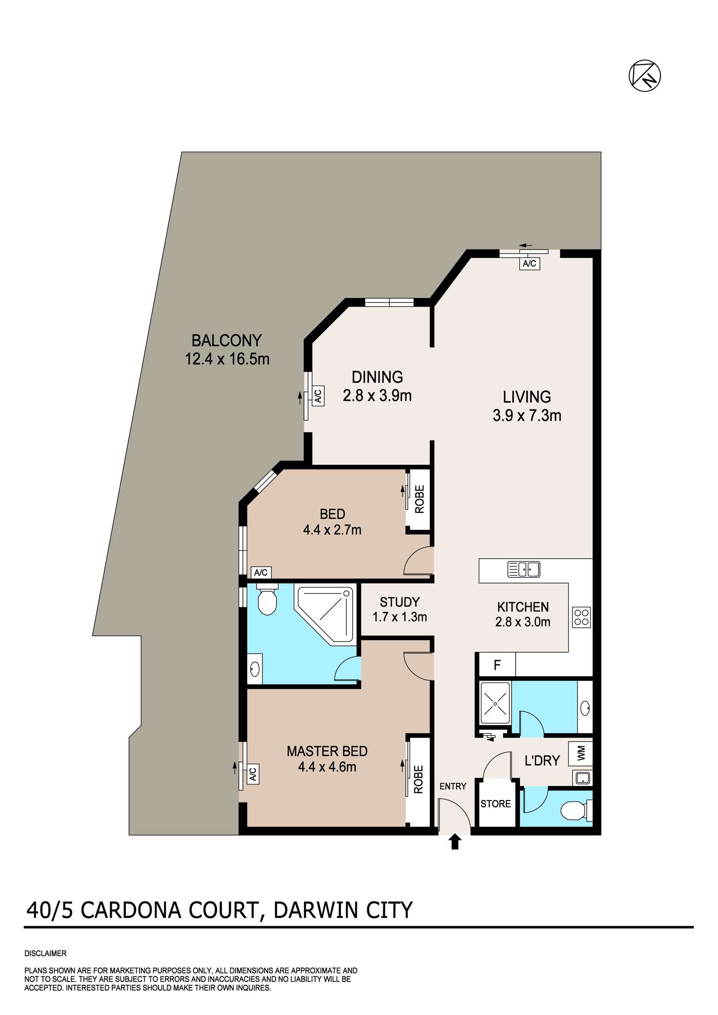 Floorplan of Homely apartment listing, 40/5 Cardona Court, Darwin City NT 800