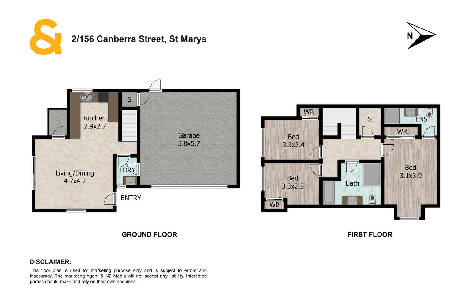 Floorplan of Homely townhouse listing, 2/156 Canberra Street, St Marys NSW 2760