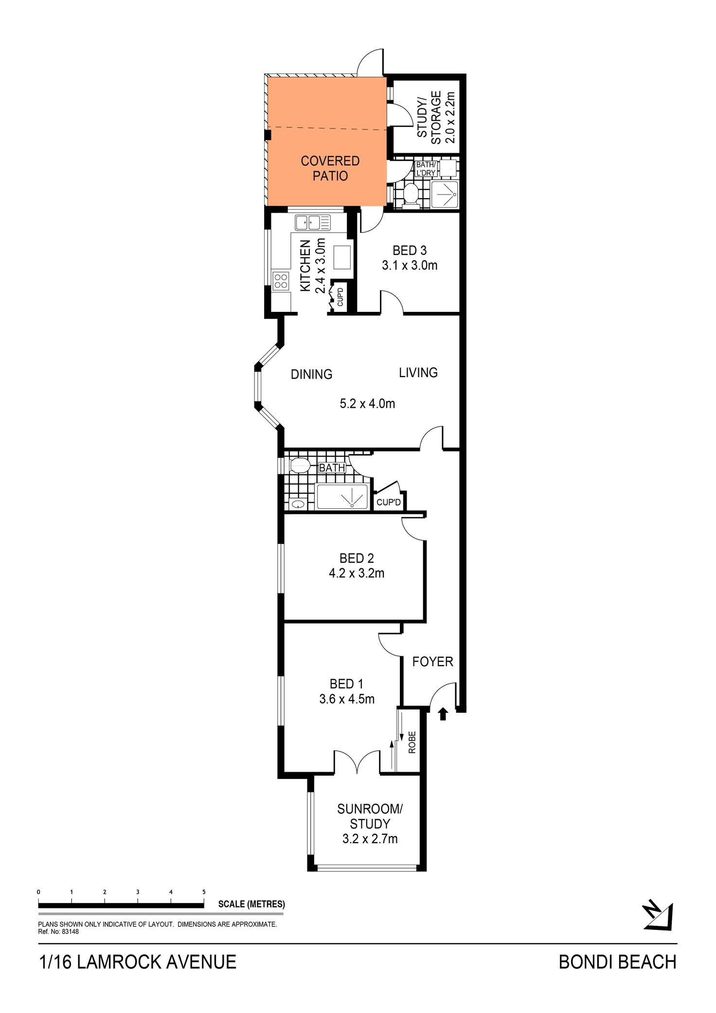 Floorplan of Homely apartment listing, 1/16 Lamrock Avenue, Bondi Beach NSW 2026