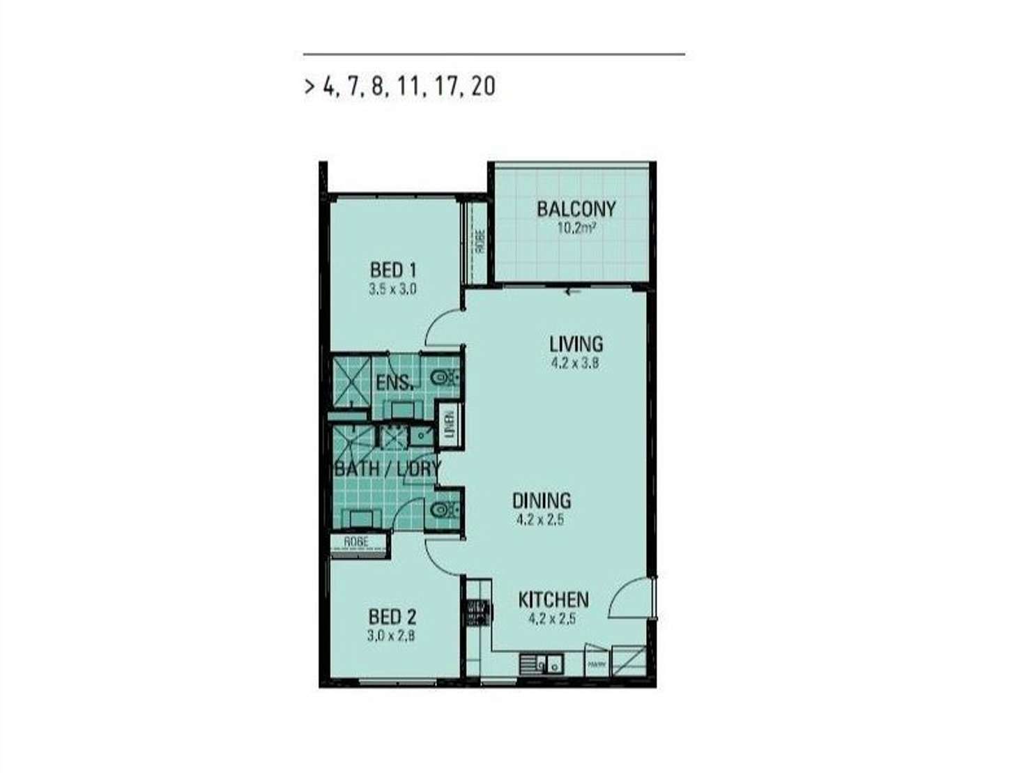 Floorplan of Homely apartment listing, 4/71 Brewer Street, Perth WA 6000