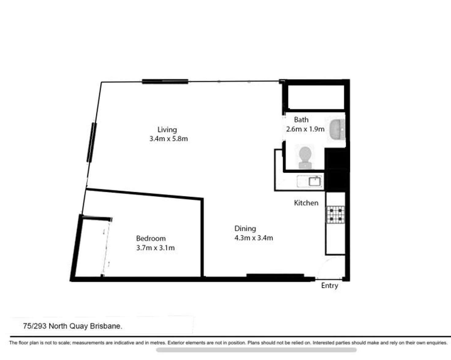 Floorplan of Homely house listing, 75/293 North Quay, Brisbane City QLD 4000