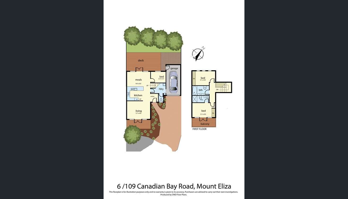 Floorplan of Homely townhouse listing, 6/109 Canadian Bay Road, Mount Eliza VIC 3930