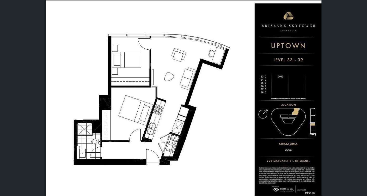 Floorplan of Homely apartment listing, Level 24/222 Margaret Street, Brisbane City QLD 4000