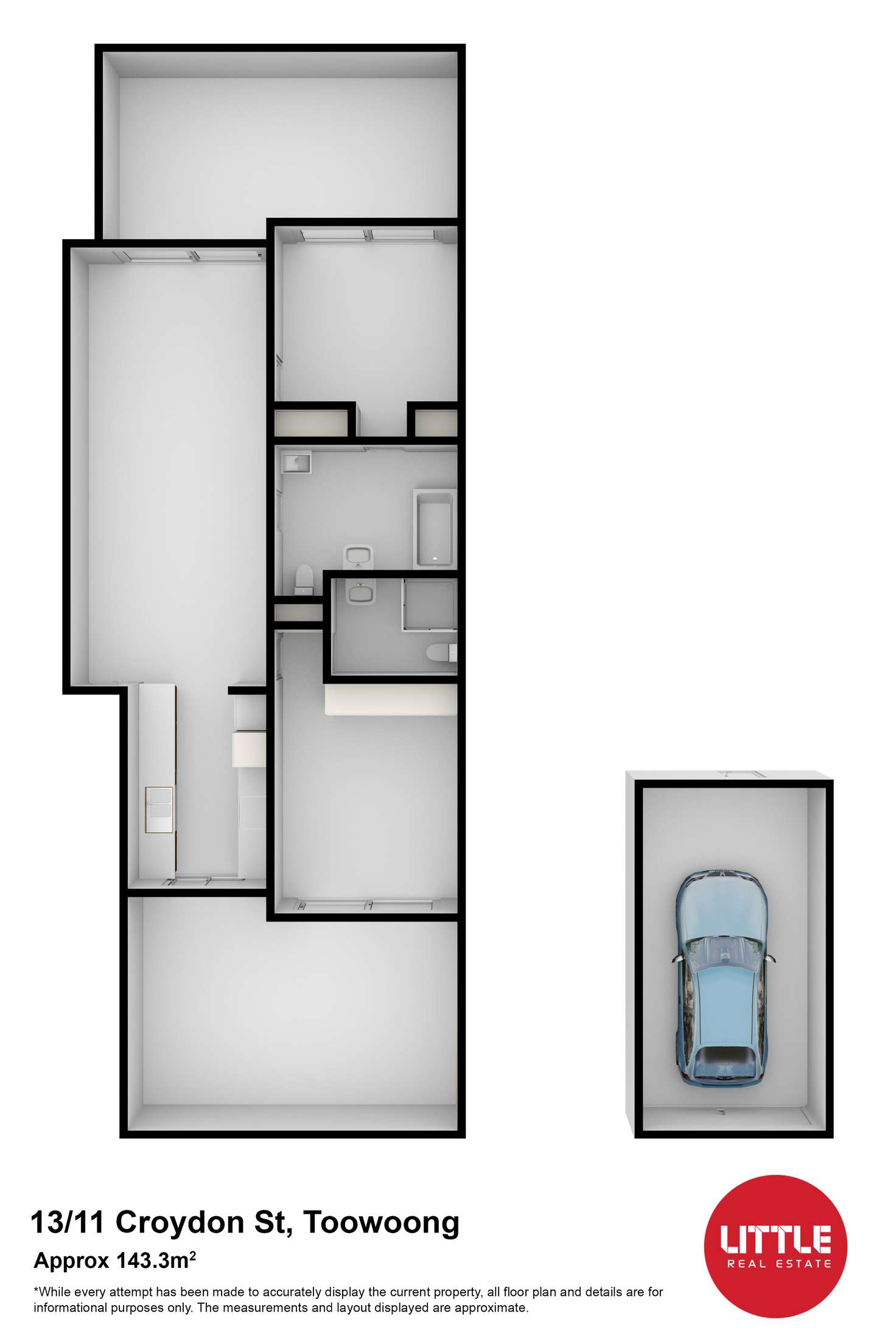 Floorplan of Homely apartment listing, 13/11 Croydon Street, Toowong QLD 4066