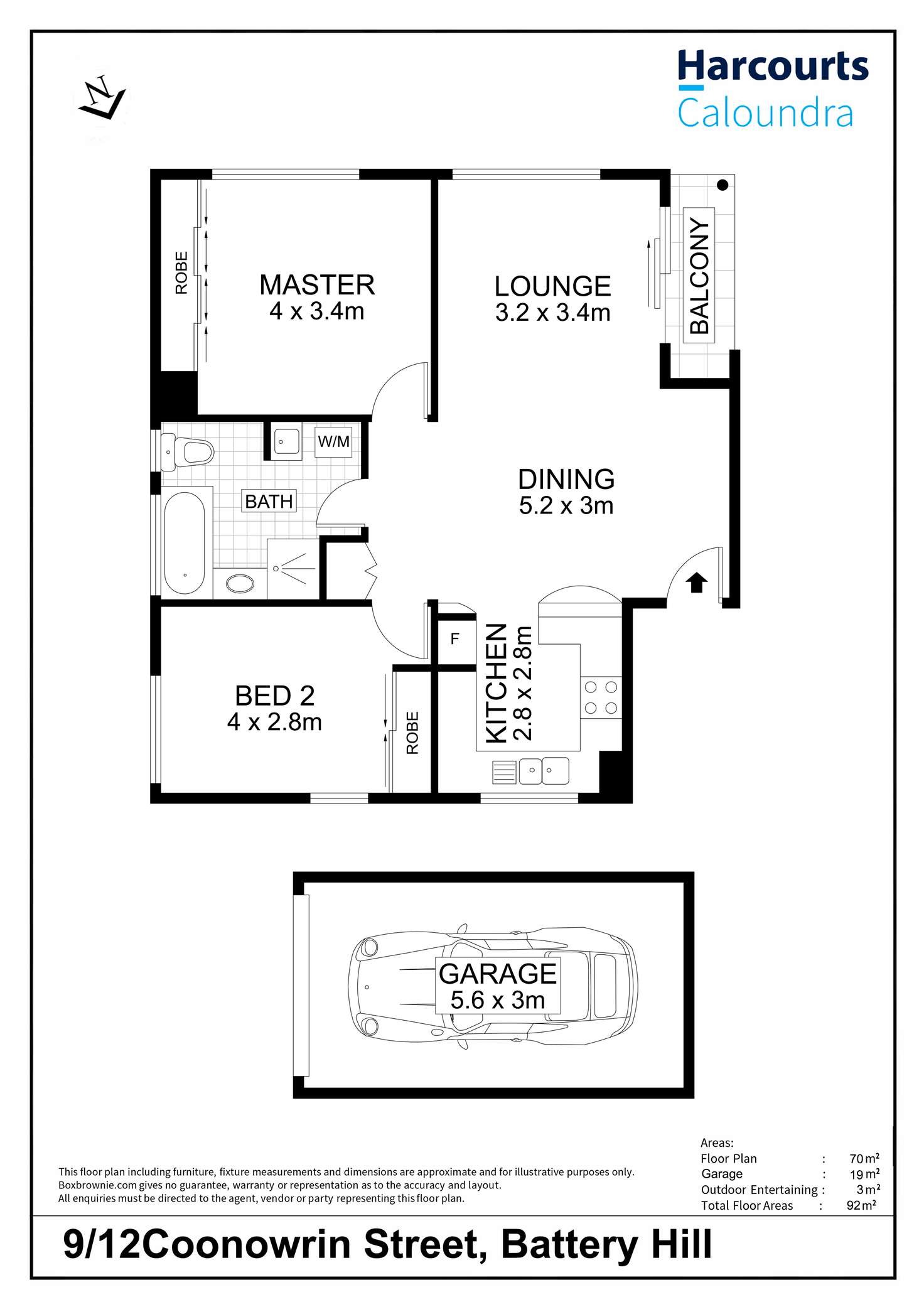 Floorplan of Homely unit listing, 9/12 Coonowrin Street, Battery Hill QLD 4551