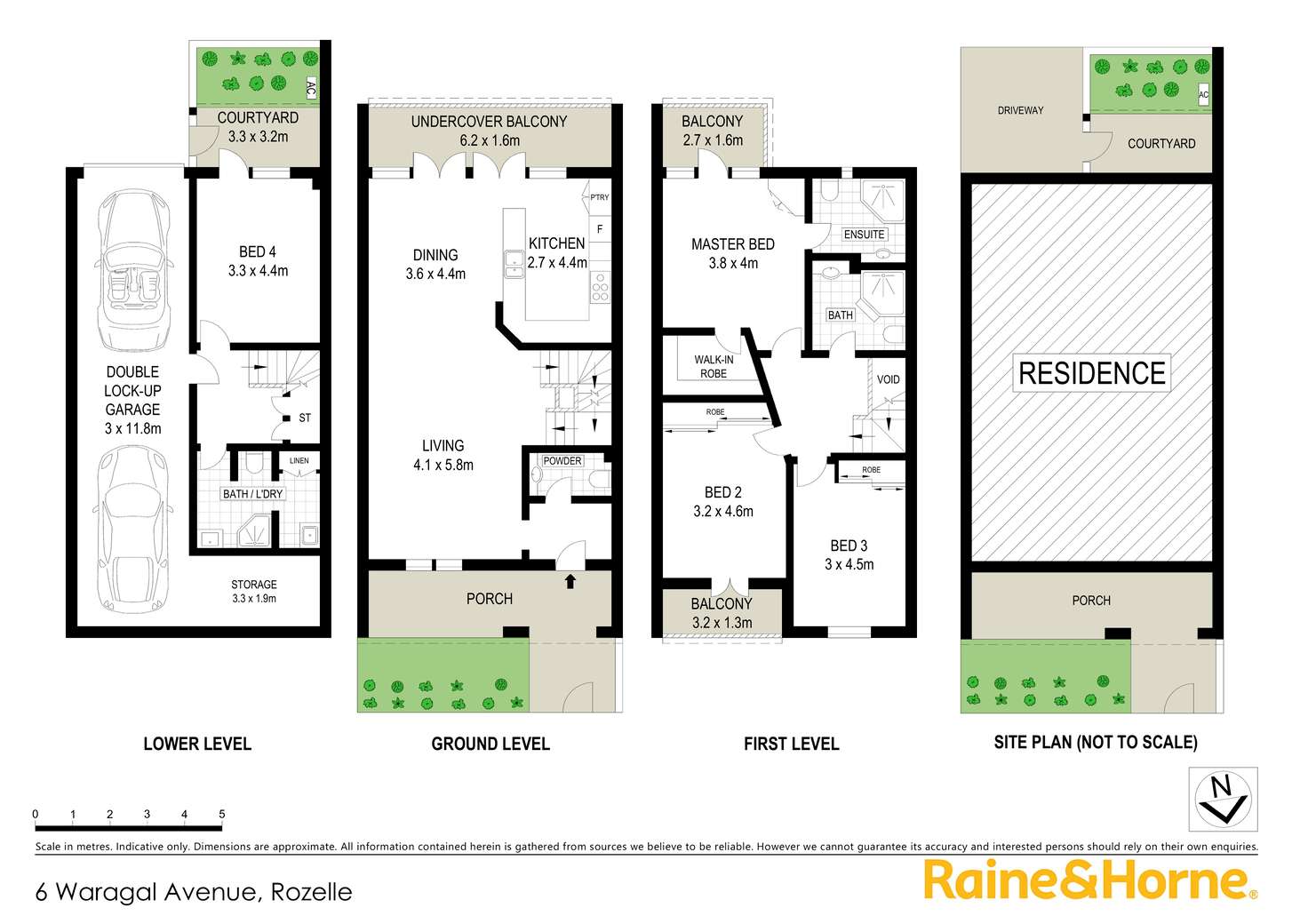 Floorplan of Homely townhouse listing, 6 Waragal Avenue, Rozelle NSW 2039