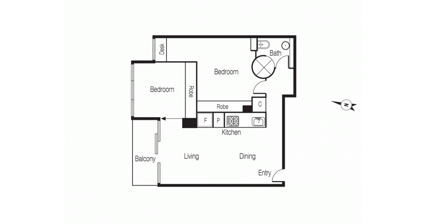 Floorplan of Homely apartment listing, 1417/22 Dorcas Street, South Melbourne VIC 3205