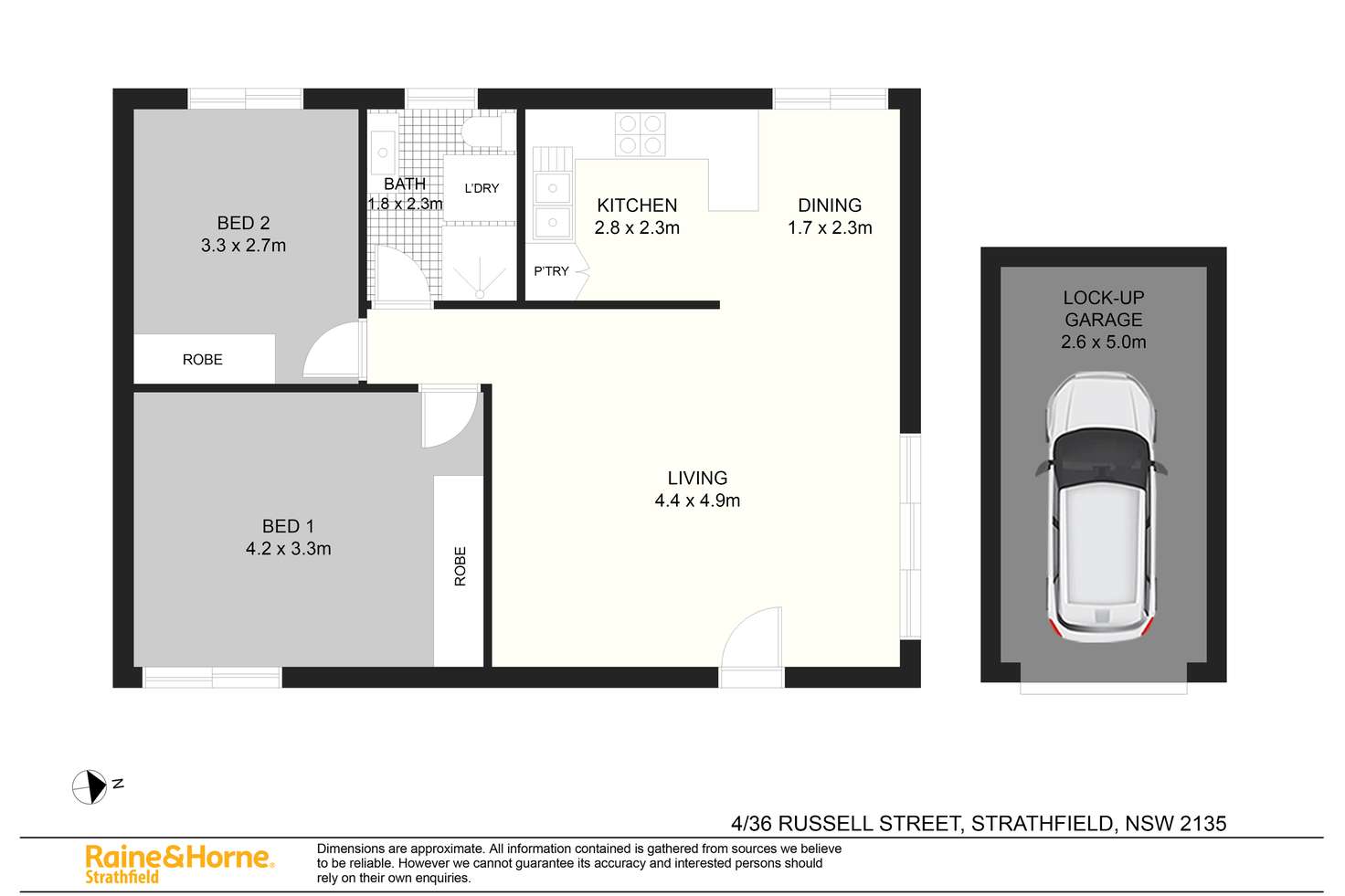 Floorplan of Homely unit listing, 4/36 Russell Street, Strathfield NSW 2135