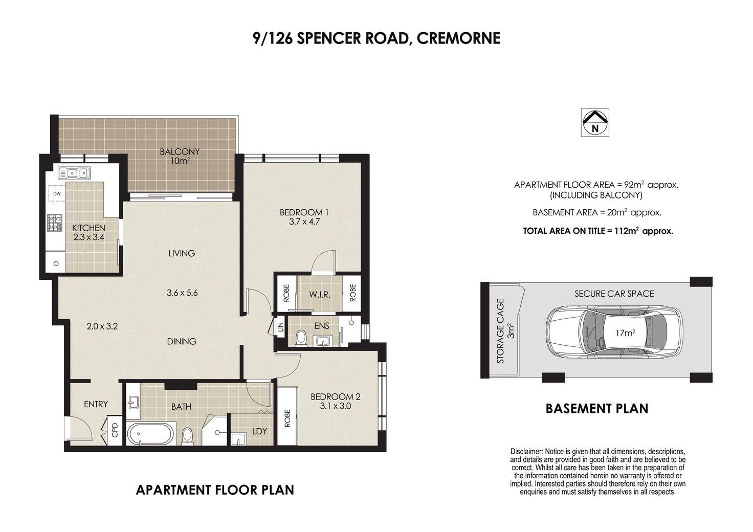 Floorplan of Homely apartment listing, 9/126-130 Spencer Road, Cremorne NSW 2090