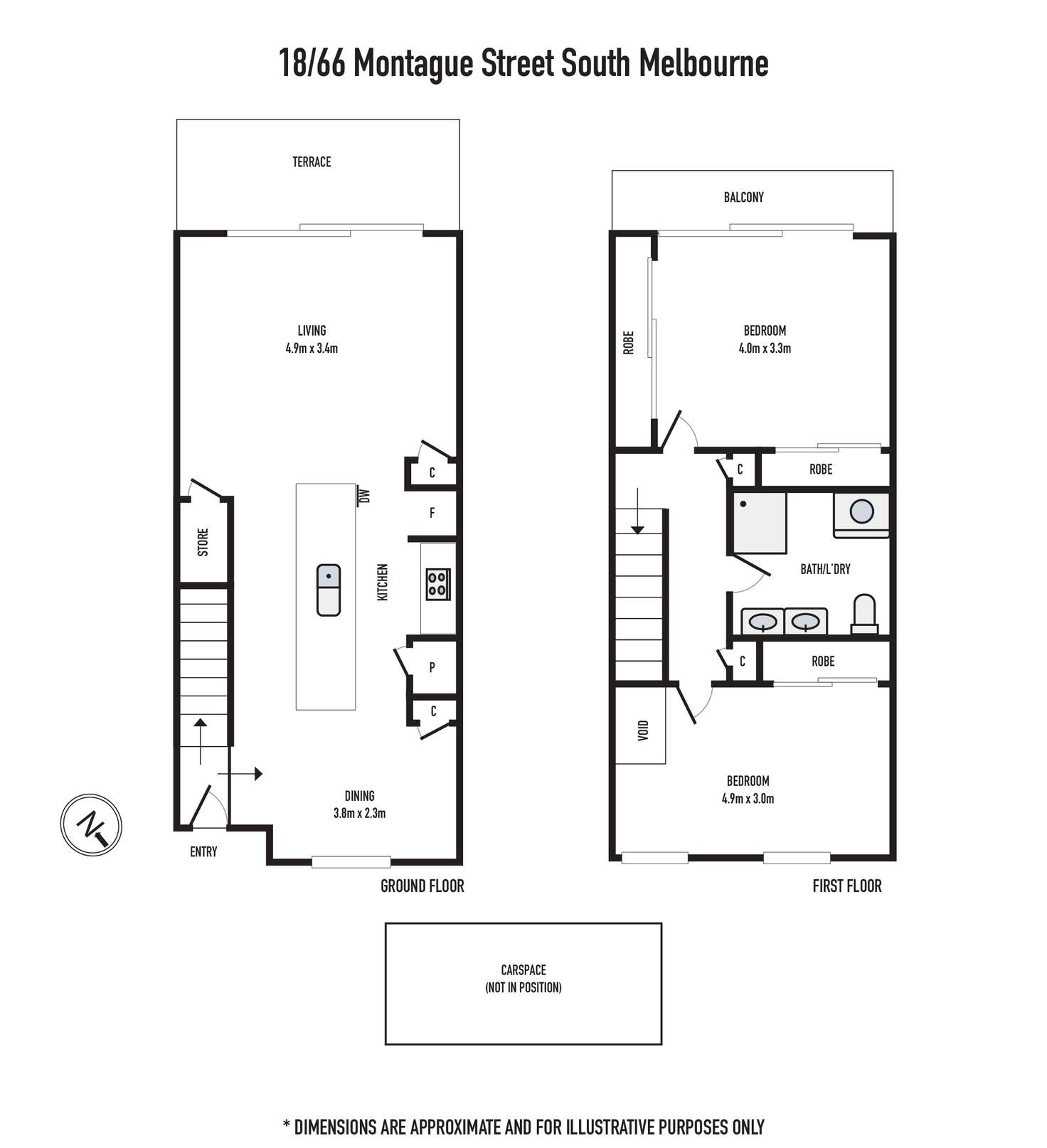 Floorplan of Homely apartment listing, 18/66 Montague Street, South Melbourne VIC 3205