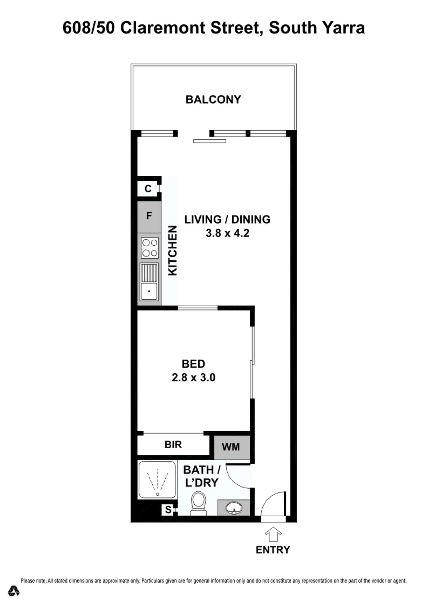 Floorplan of Homely apartment listing, 608/50 Claremont Street, South Yarra VIC 3141