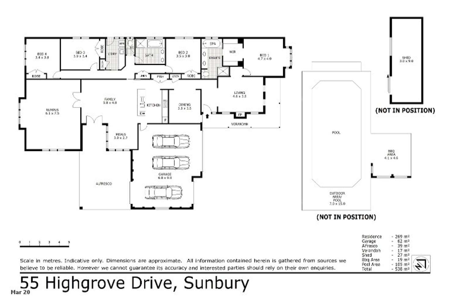 Floorplan of Homely house listing, 55 Highgrove Drive, Sunbury VIC 3429