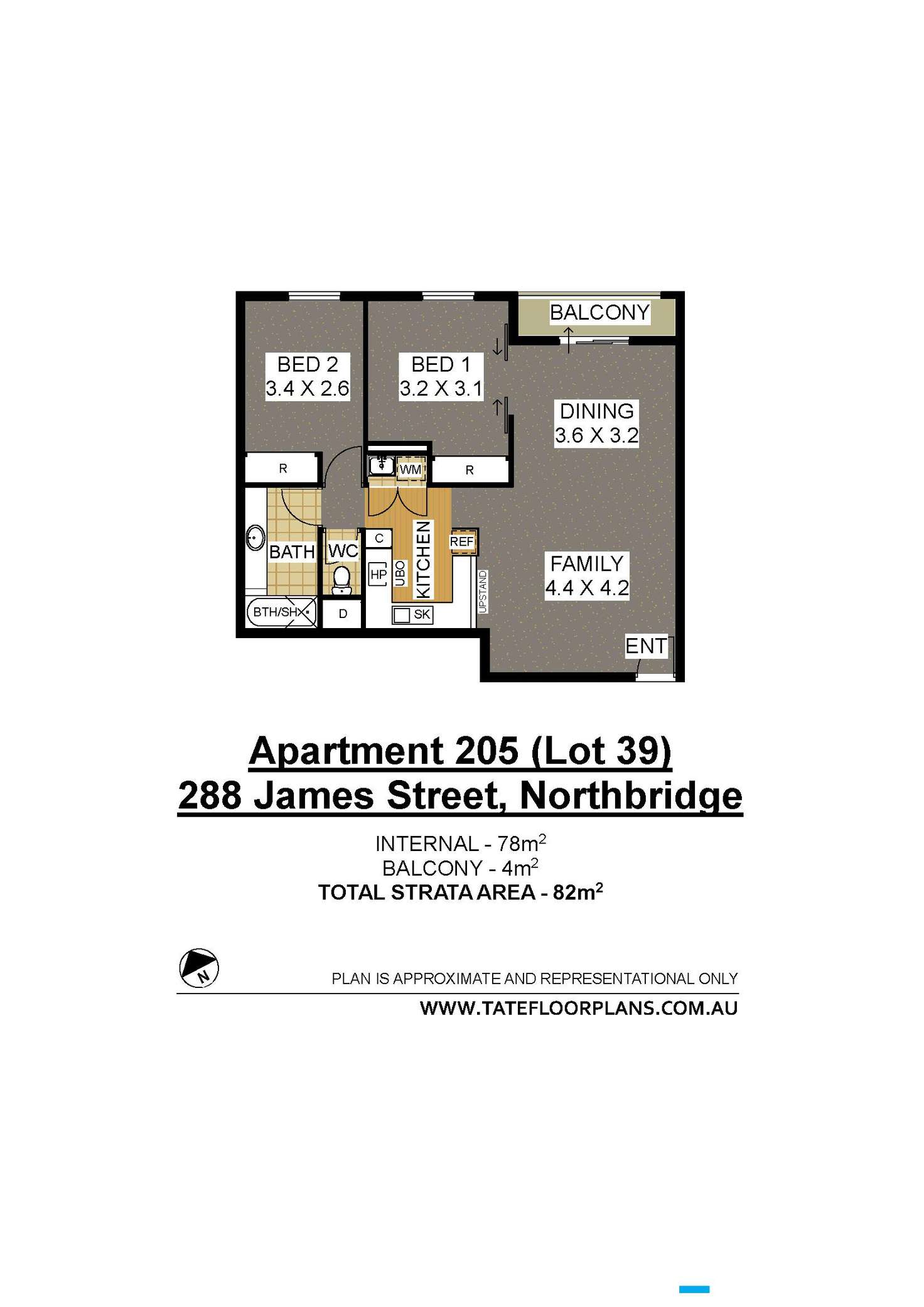Floorplan of Homely apartment listing, 205/(Lot39) 228 James Street, Northbridge WA 6003