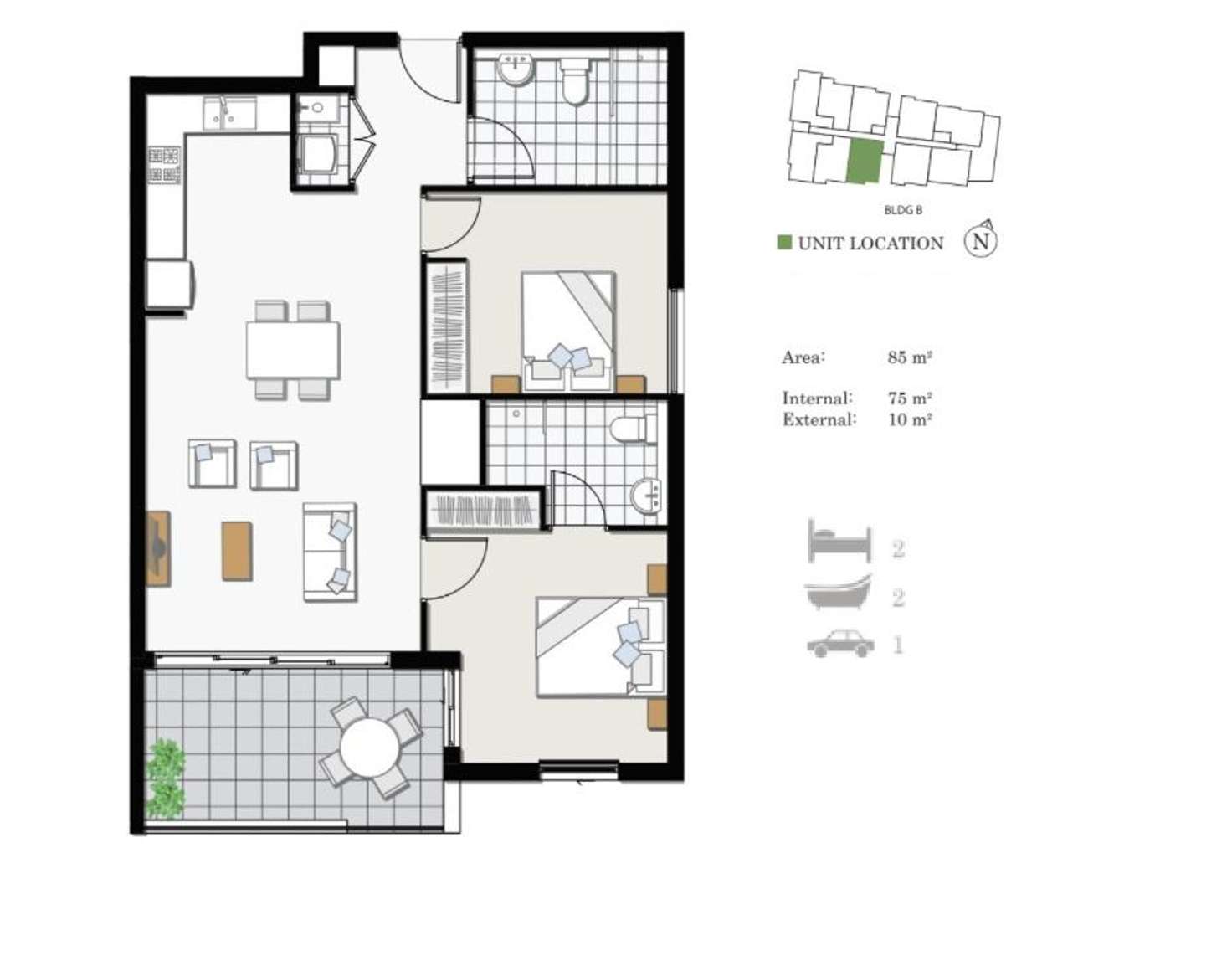 Floorplan of Homely apartment listing, 222/1 Rouse Road, Rouse Hill NSW 2155