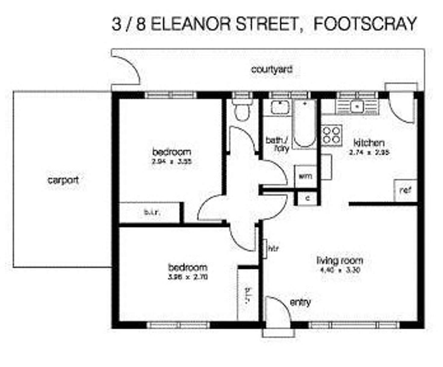 Floorplan of Homely unit listing, 3/8 Eleanor Street, Footscray VIC 3011