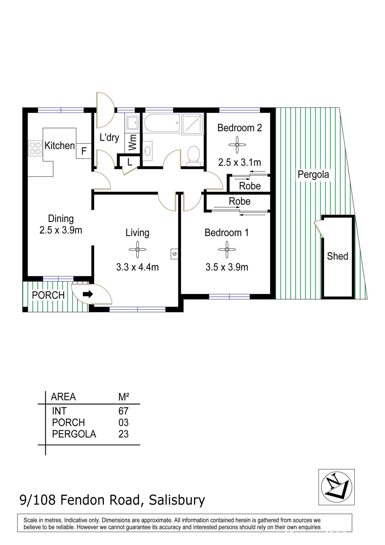 Floorplan of Homely unit listing, 9/108 Fenden Road, Salisbury SA 5108