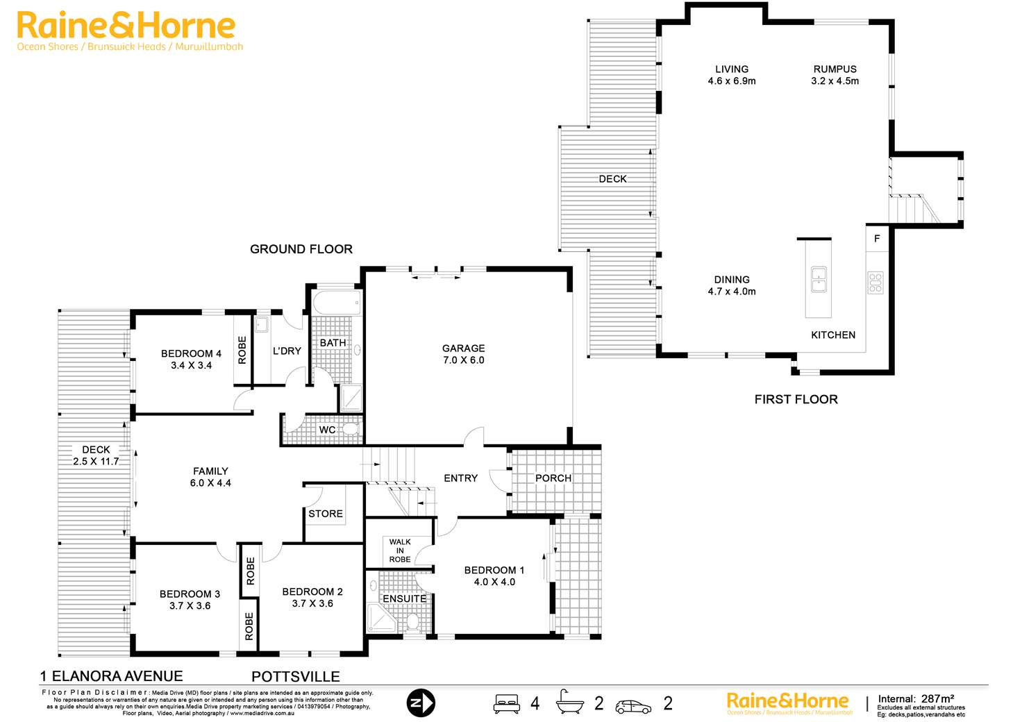 Floorplan of Homely house listing, 1 Elanora Avenue, Pottsville NSW 2489