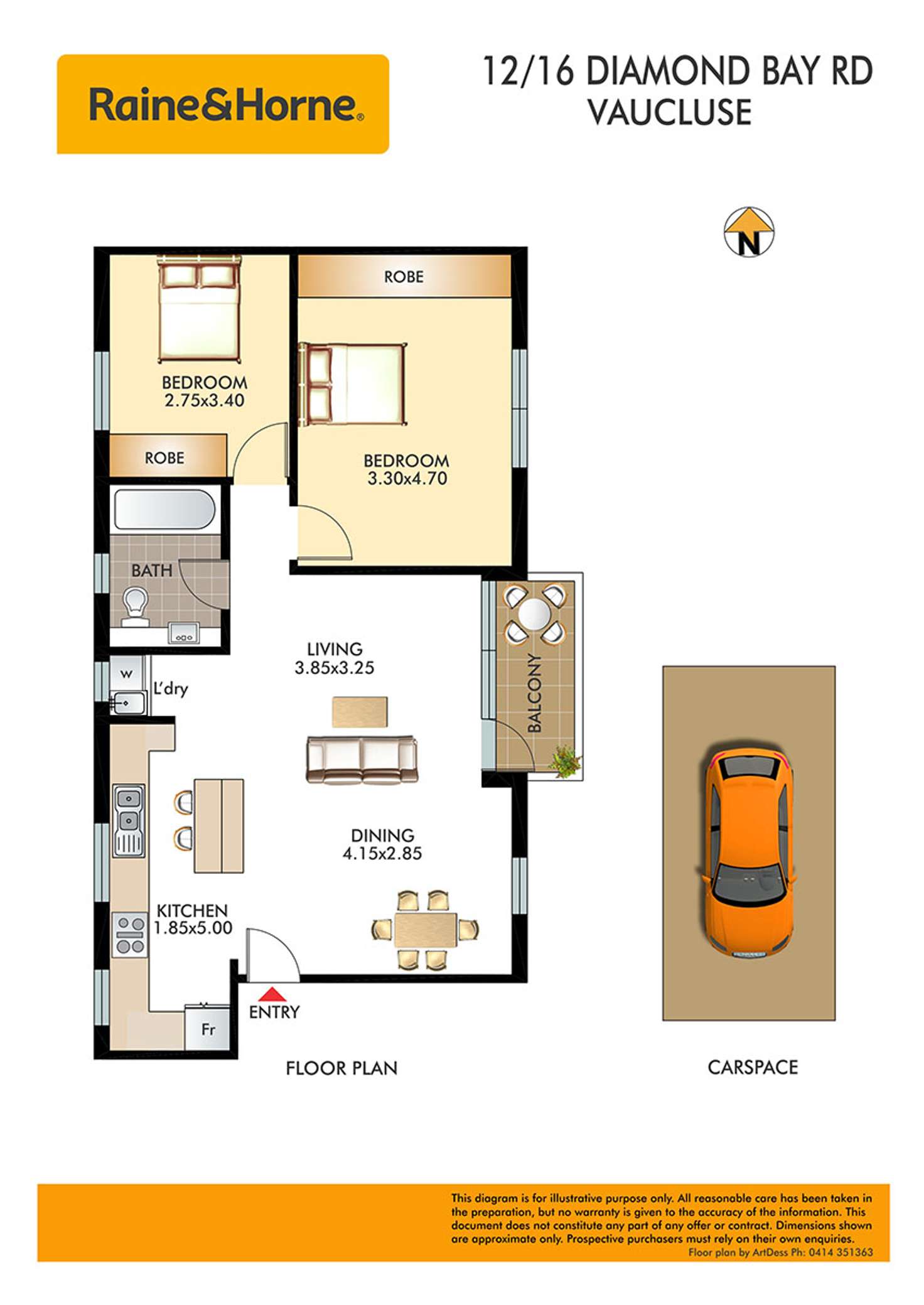 Floorplan of Homely apartment listing, 12/16 Diamond Bay Road, Vaucluse NSW 2030