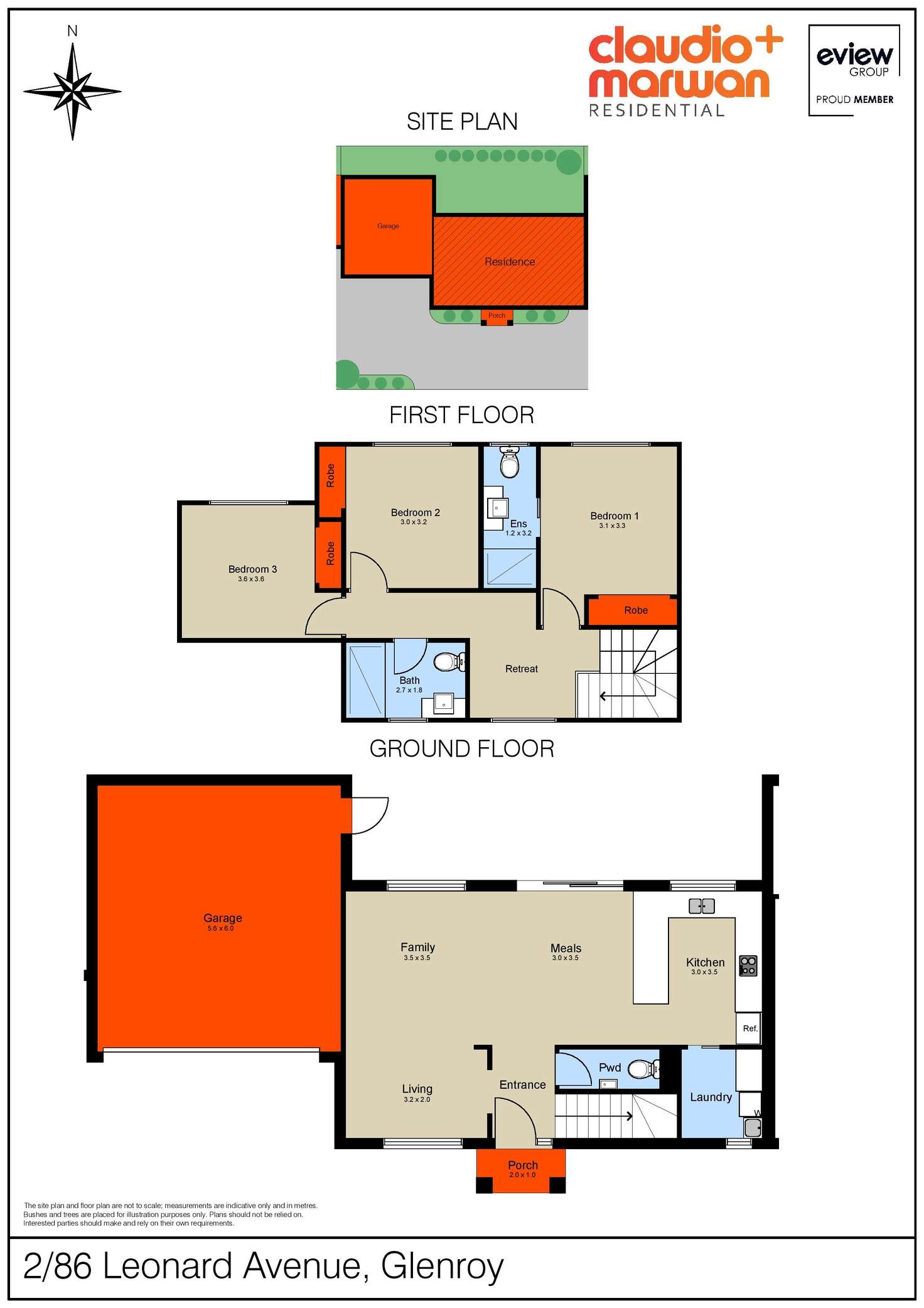 Floorplan of Homely townhouse listing, 3/86 Leonard Avenue, Glenroy VIC 3046