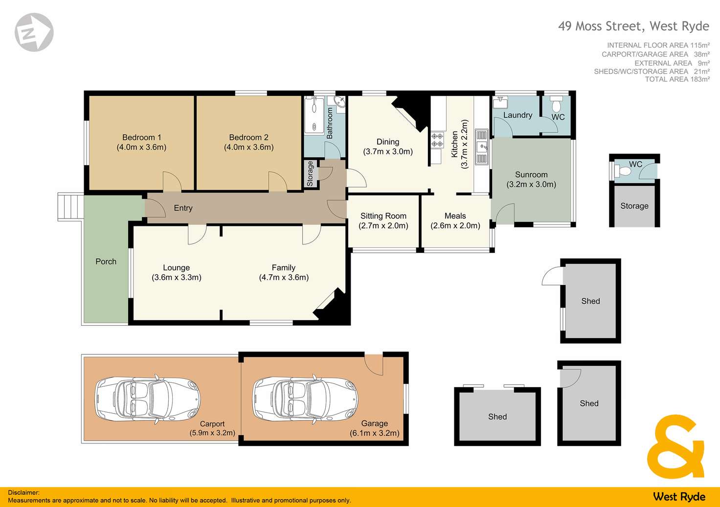 Floorplan of Homely house listing, 49 Moss Street, West Ryde NSW 2114