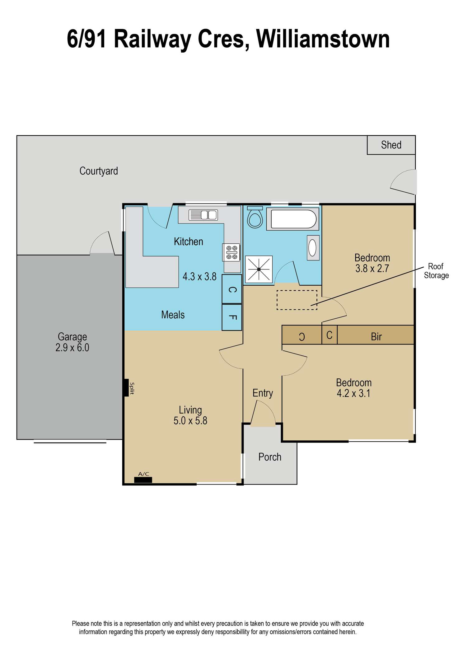 Floorplan of Homely unit listing, 6/91-92 Railway Crescent, Williamstown VIC 3016