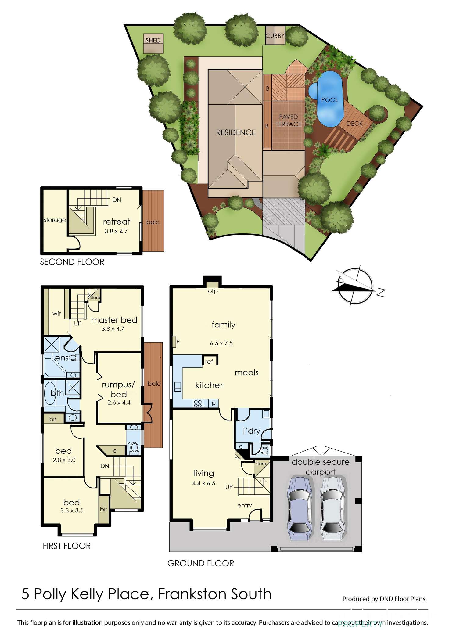 Floorplan of Homely house listing, 5 Polly Kelly Place, Frankston South VIC 3199