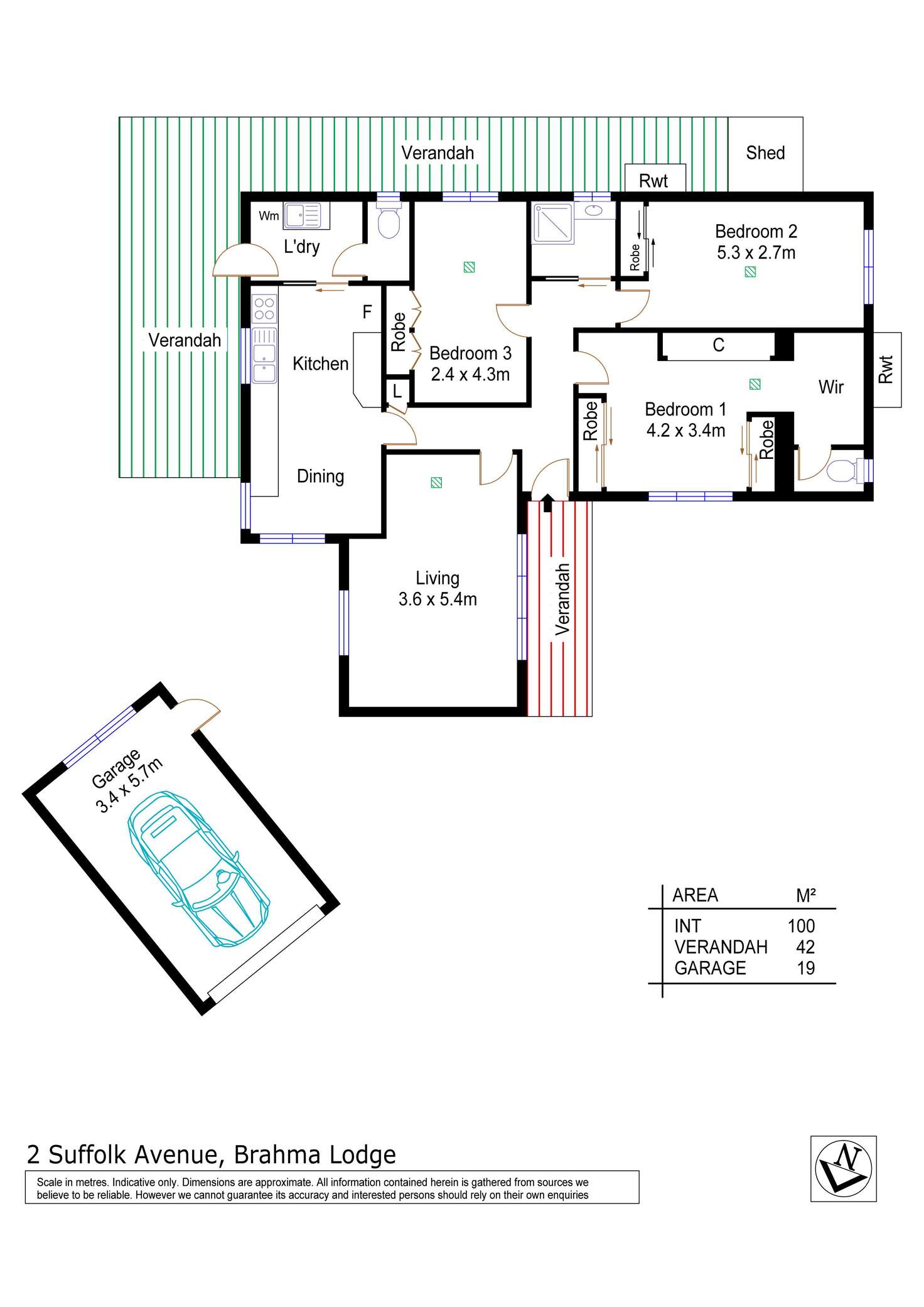 Floorplan of Homely house listing, 2 Suffolk Avenue, Brahma Lodge SA 5109