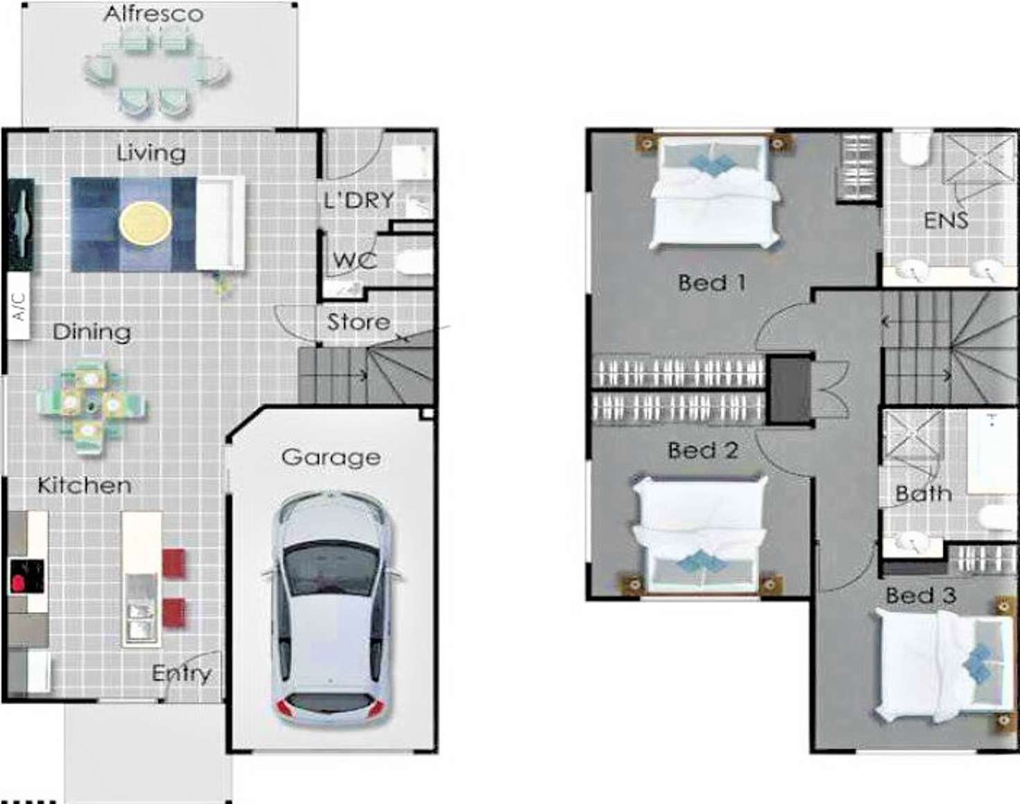 Floorplan of Homely townhouse listing, 1/15 Ashley Court, Kallangur QLD 4503