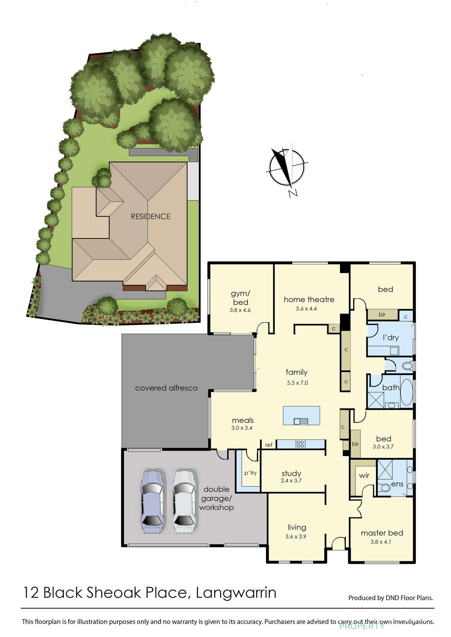 Floorplan of Homely house listing, 12 Black Sheoak Place, Langwarrin VIC 3910