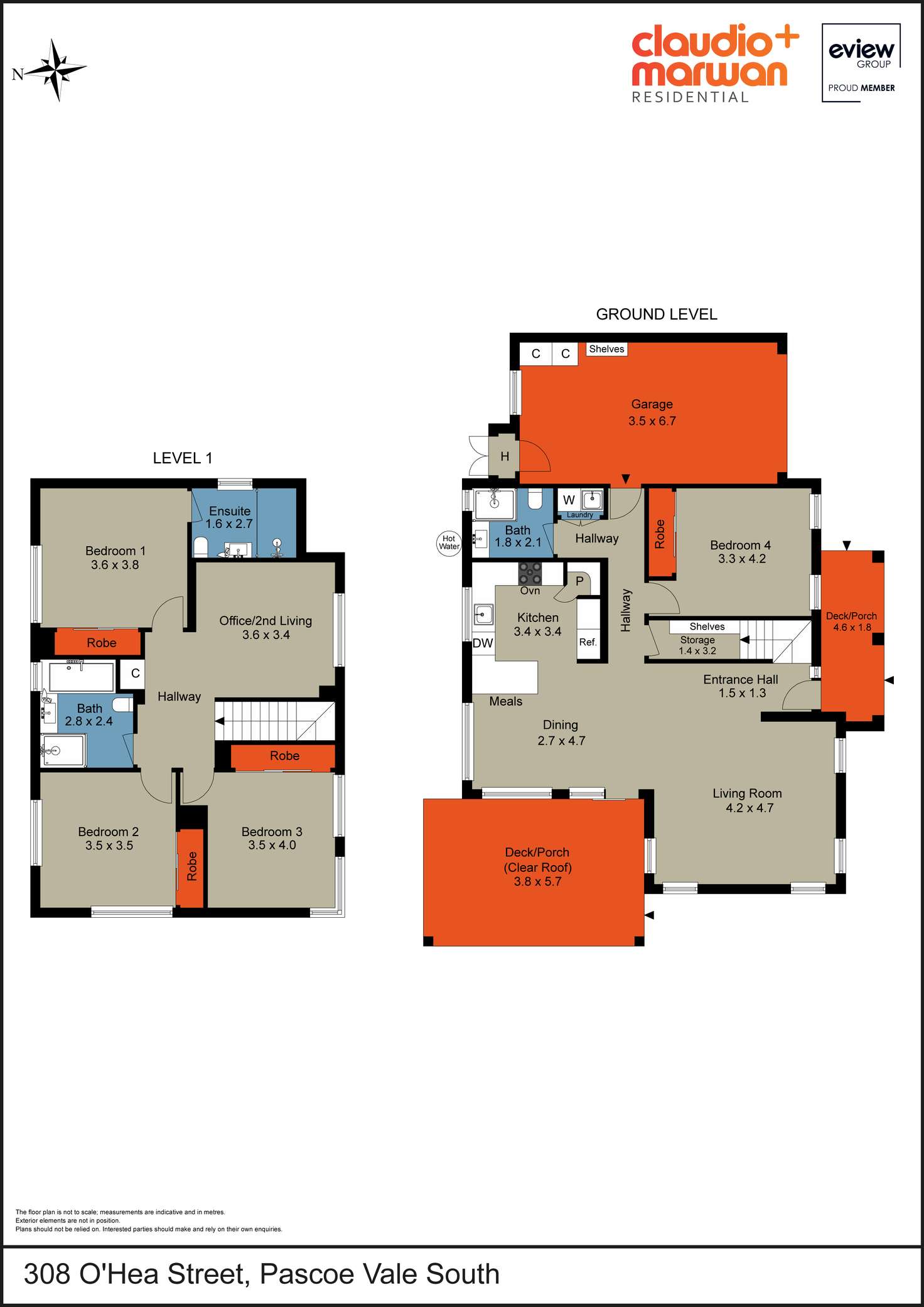 Floorplan of Homely townhouse listing, 308 Ohea Street, Pascoe Vale South VIC 3044