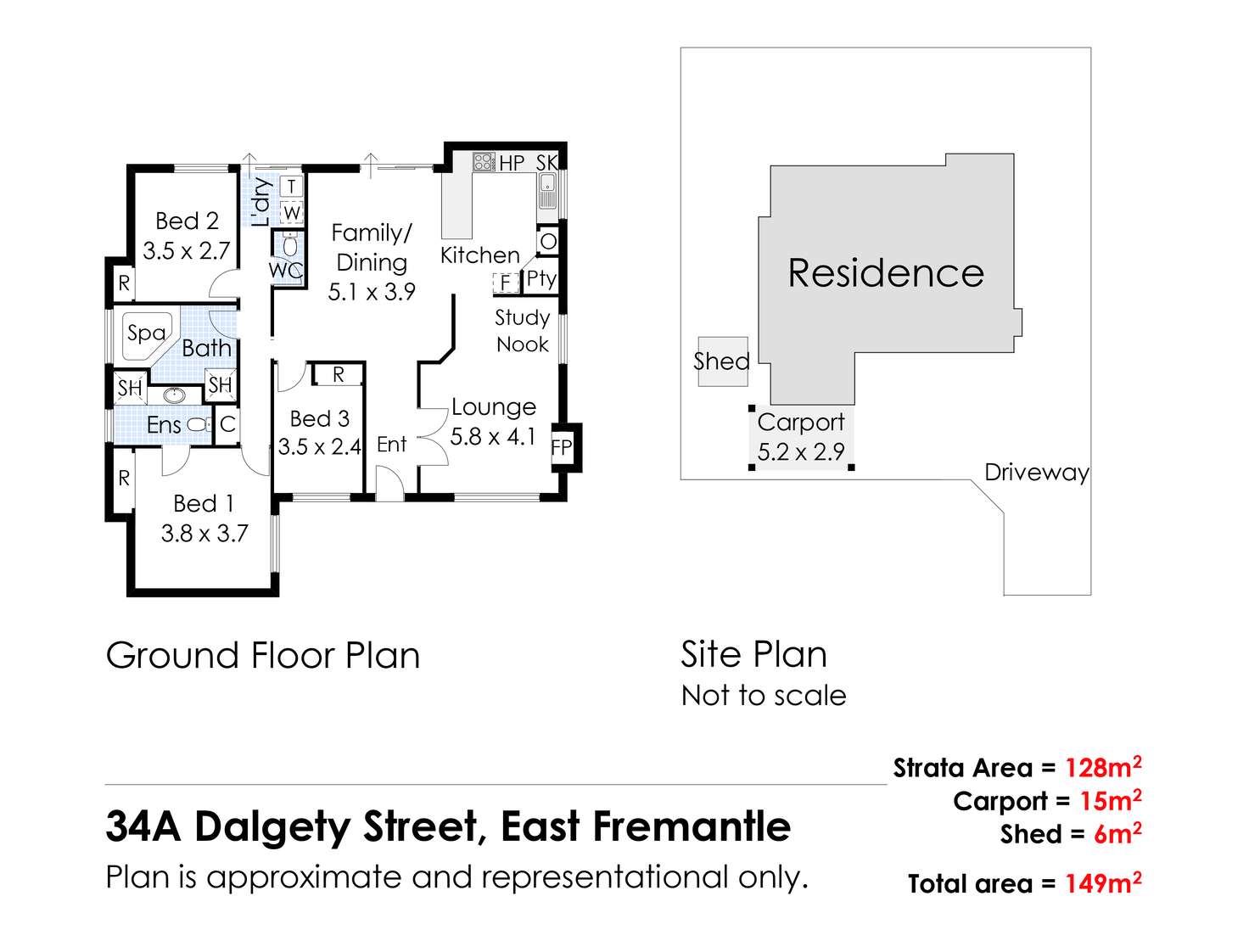 Floorplan of Homely house listing, 34A Dalgety Street, East Fremantle WA 6158