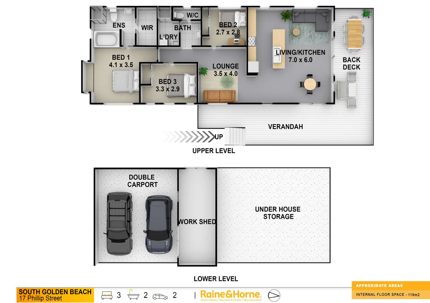 Floorplan of Homely house listing, 17 Philip Street, South Golden Beach NSW 2483