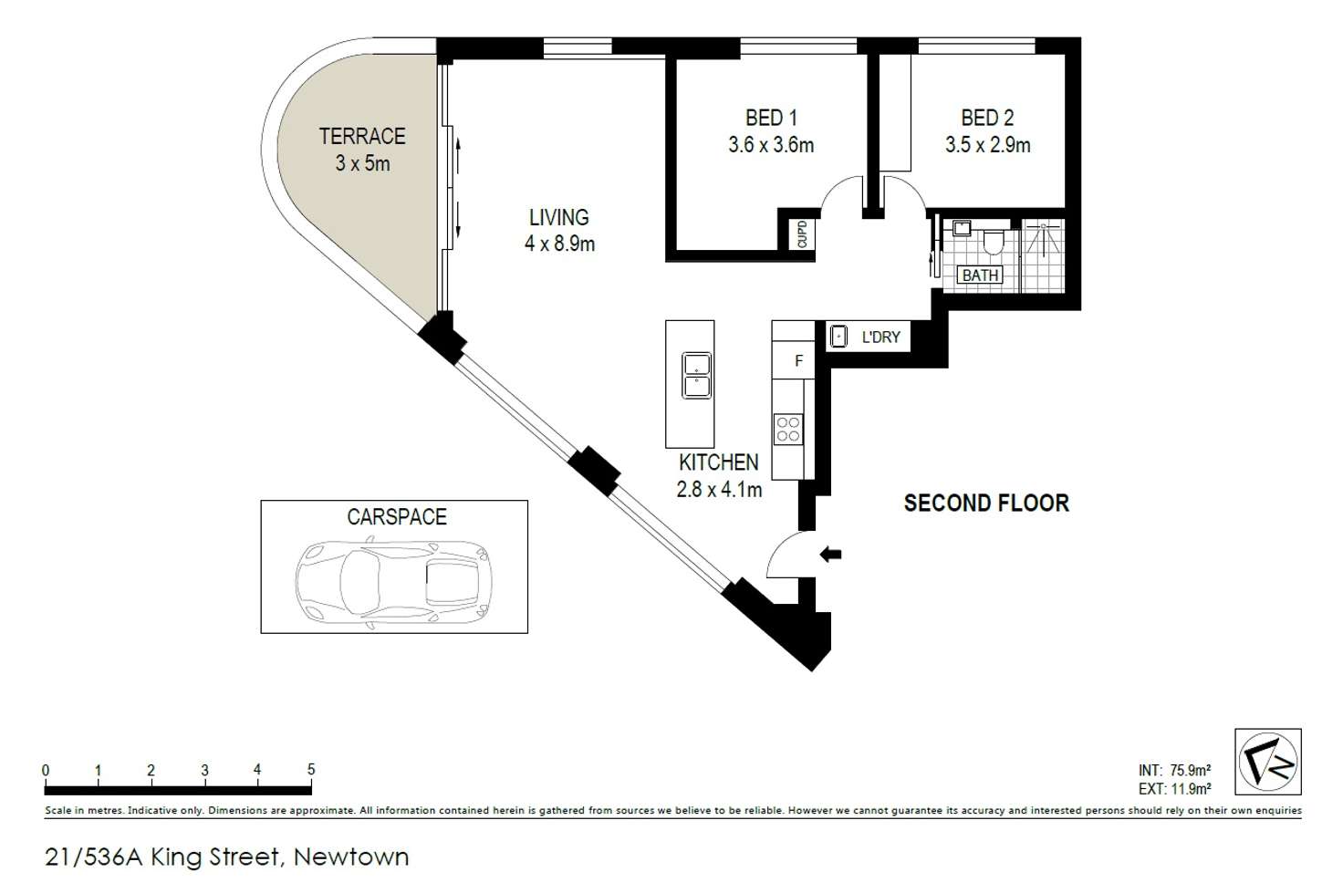 Floorplan of Homely apartment listing, 21/536A King Street, Newtown NSW 2042