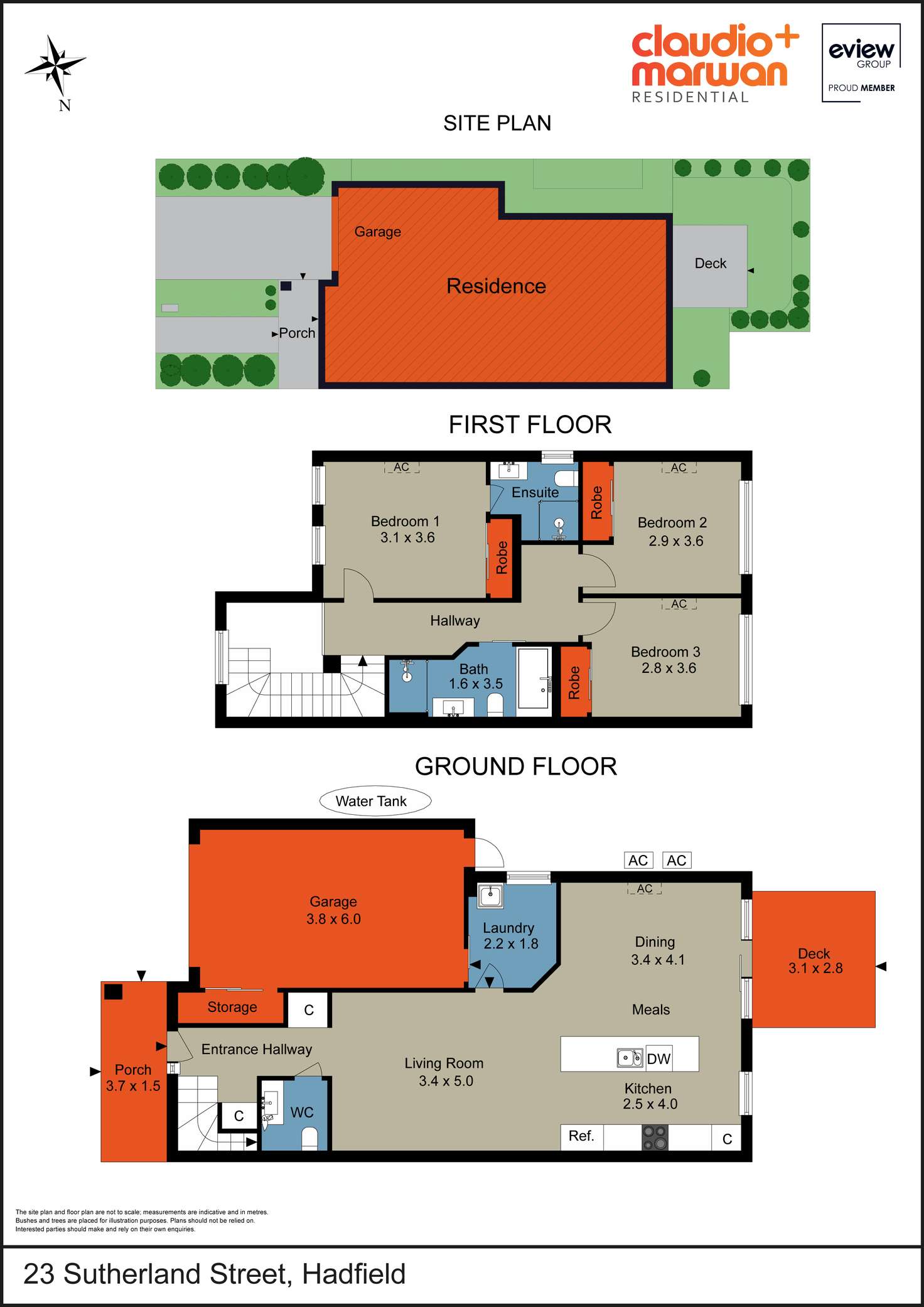 Floorplan of Homely townhouse listing, 23 Sutherland Street, Hadfield VIC 3046