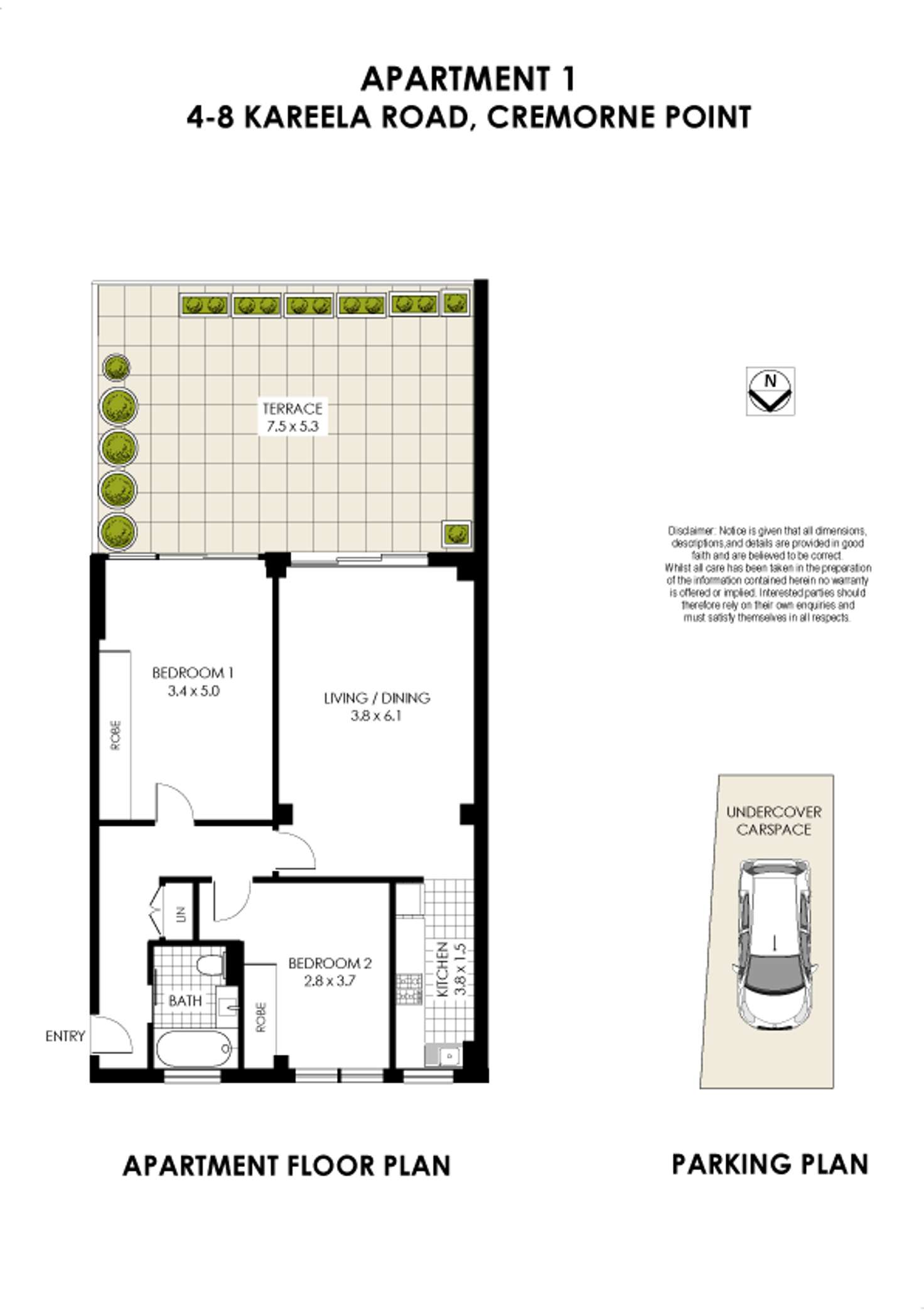 Floorplan of Homely unit listing, 1/4-8 Kareela Road, Cremorne NSW 2090